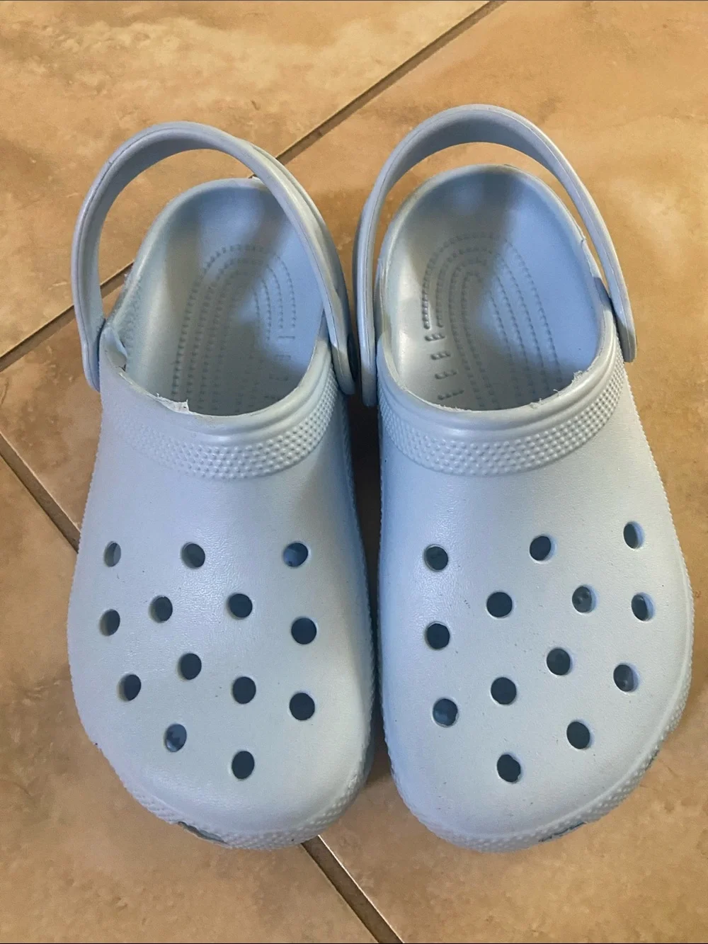 CROCS Kids Light Blue & Silver Classic Clogs